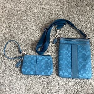 Coach crossbody bag and matching wristlet